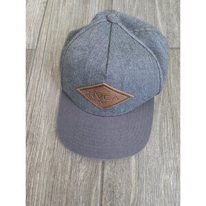 RVCA Hat Cap Snapback Adjustable Brown Patch Logo Charcoal Chevron Pattern. EUC